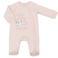 M15938: Baby "Cutest Little Sister" Cotton Sleepsuit (Newborn)